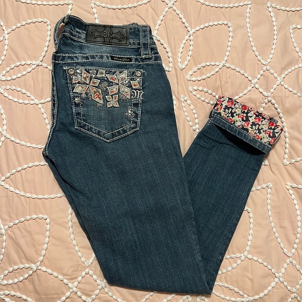 Miss me floral embroidered jeans